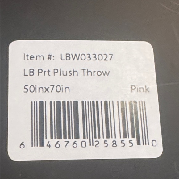 New LUCKY BRAND Printed Plush Throw Blanket - Cream/Pink/Orange - 50"x70" - Picture 6 of 8